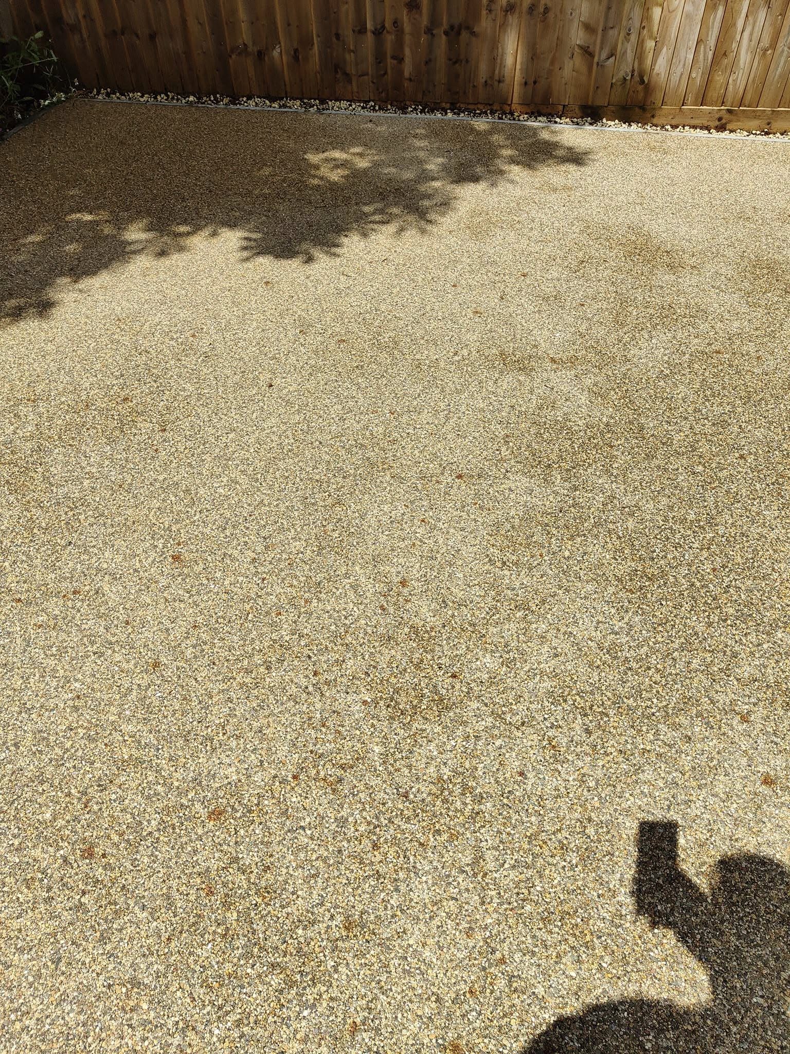 The same drive evenly clean after jet washing