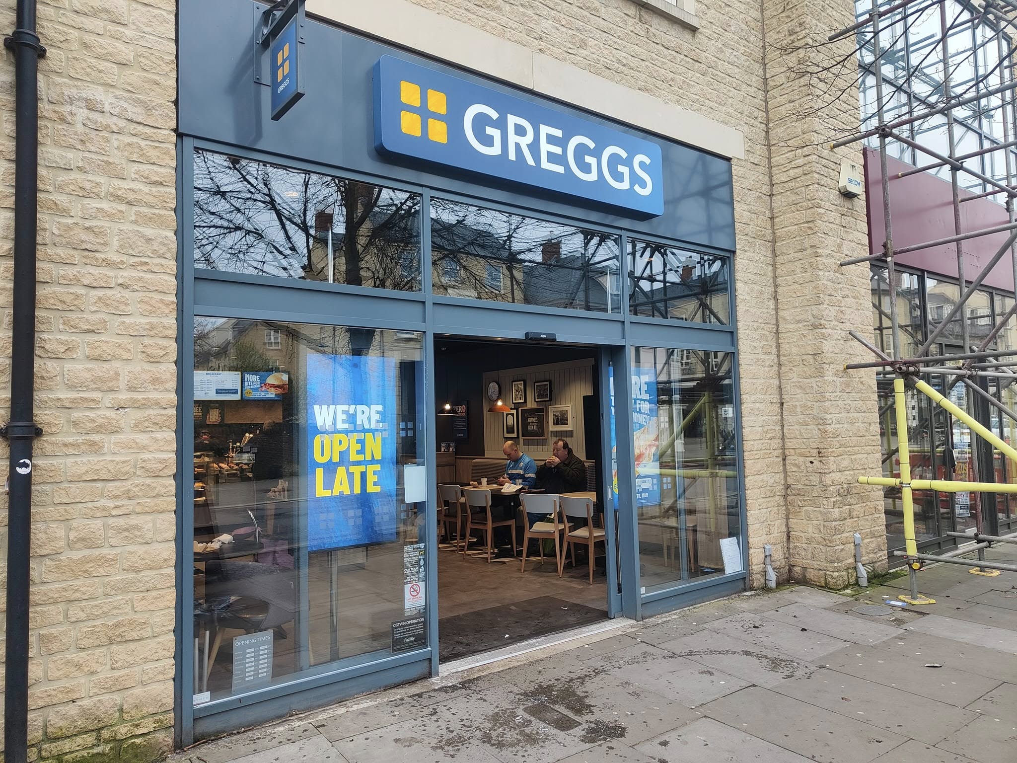 Sparkling glass shopfront of a high street bakery