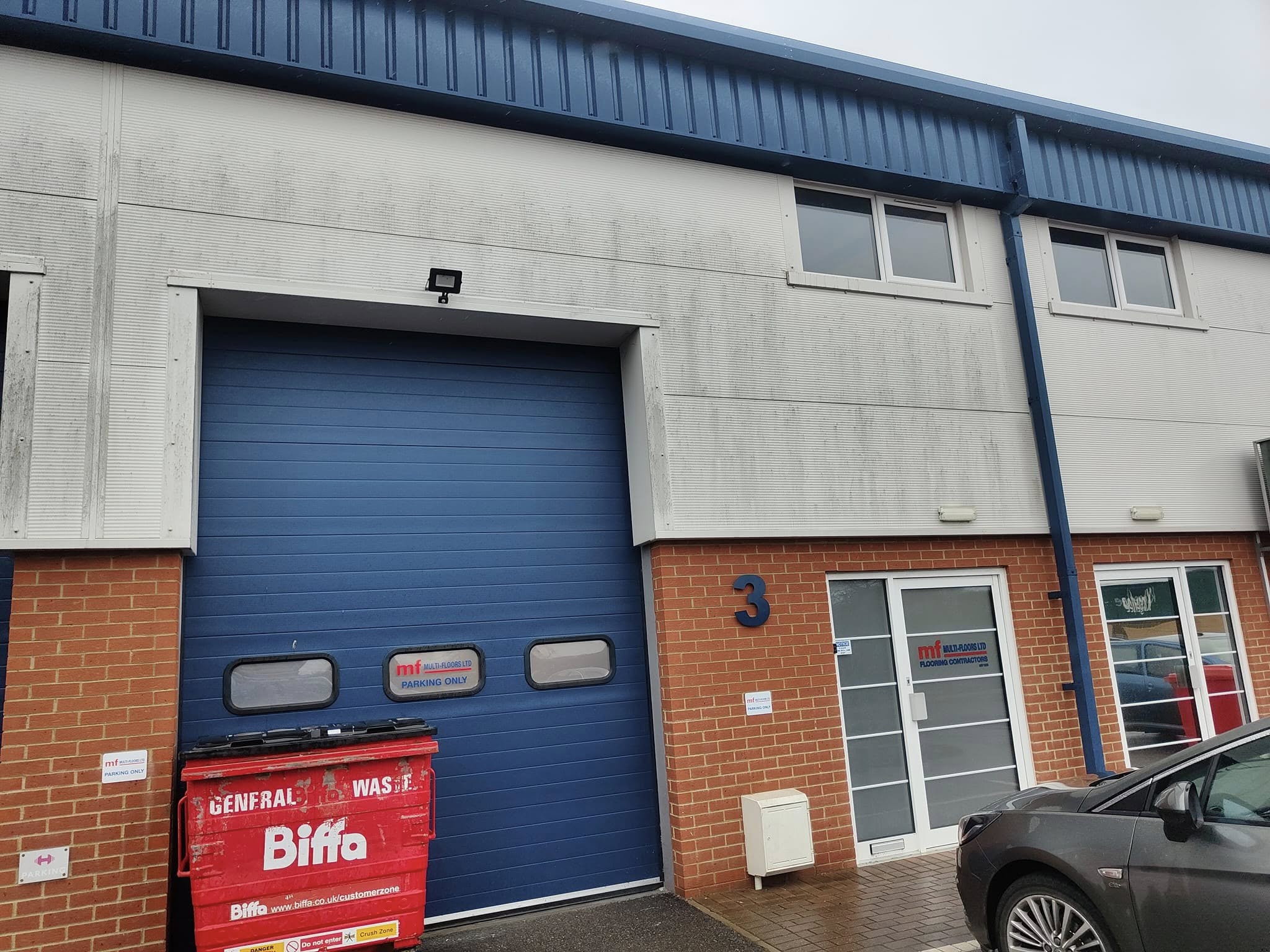The same industrial unit front after cleaning